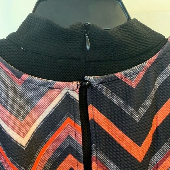 ECI New York Orange and Black Chevron Print Dress - Picture 7 of 11